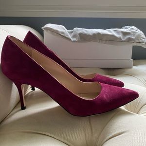 Manolo Blahnik Brushed Red Suede Pumps